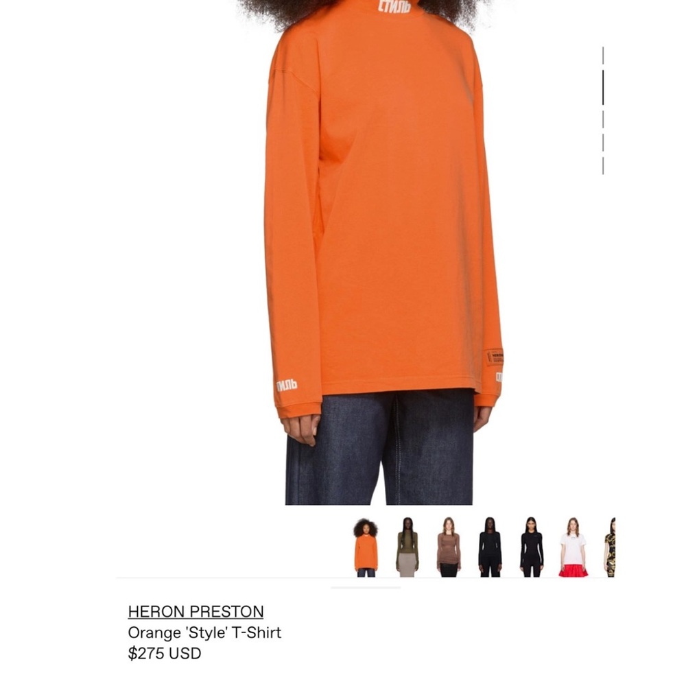 Heron Preston Bright Orange Long Sleeve Shirt
